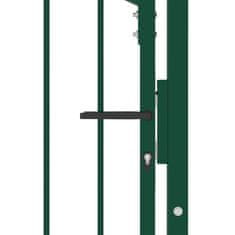 Vidaxl Vrata za ograjo s konicami jeklo 100x125 cm zelena