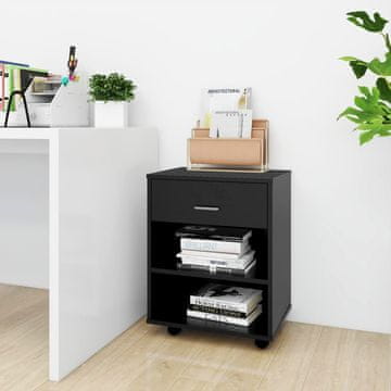 Vidaxl vidaXL Omarica na kolesih črna 46x36x59 cm material na osnovi lesa
