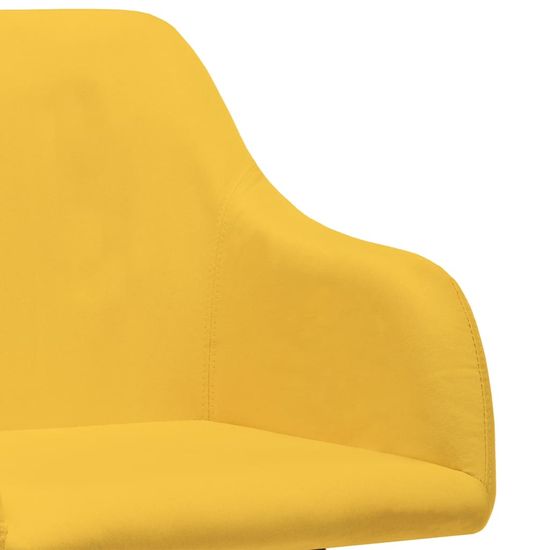 Greatstore Vrtljiv jedilni stol rumeno blago