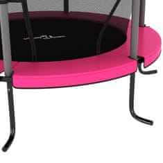 Vidaxl Trampolin z varnostno mrežo okrogel 140x160 cm roza