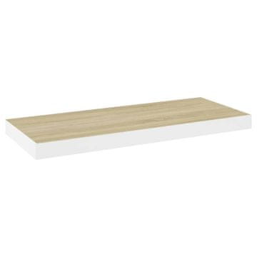 Vidaxl Stenska polica barva hrasta in bela 60x23,5x3,8 cm MDF