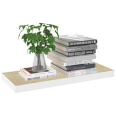 Vidaxl Stenska polica barva hrasta in bela 60x23,5x3,8 cm MDF
