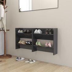 Vidaxl Stenska omara za čevlje 2 kosa siva 60x18x60 cm iverna pl.