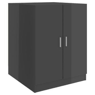 Vidaxl Omara za pralni stroj visok sijaj siva 71x71,5x91,5 cm
