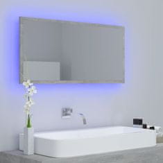 Vidaxl LED kopalniško ogledalo betonsko sivo 90x8,5x37cm iverna plošča