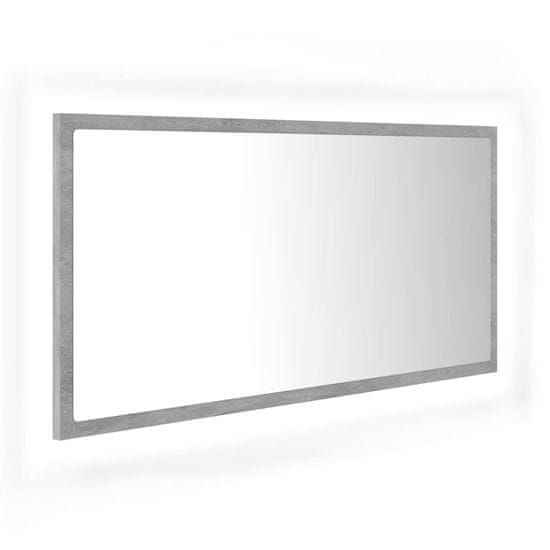 Vidaxl LED kopalniško ogledalo betonsko sivo 90x8,5x37cm iverna plošča