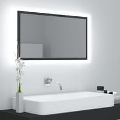 Vidaxl LED kopalniško ogledalo sivo 80x8,5x37 cm iverna plošča