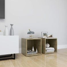 Vidaxl TV omarice 2 kosa sonoma hrast 37x35x37 cm iverna plošča
