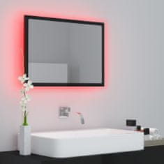 Vidaxl LED kopalniško ogledalo visok sijaj črno 60x8,5x37 cm