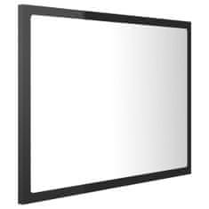 Vidaxl LED kopalniško ogledalo visok sijaj črno 60x8,5x37 cm