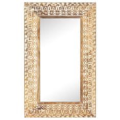 Vidaxl Ročno izrezljano ogledalo 80x50x11 cm trden mangov les