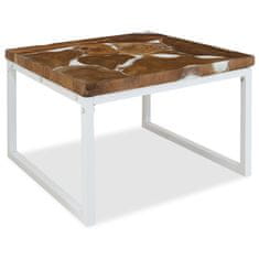 Vidaxl Klubska mizica iz tikovine in smole 60x60x40 cm