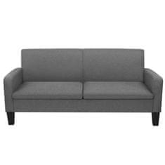 Vidaxl Kavč trosed 180x65x76 cm temno siv