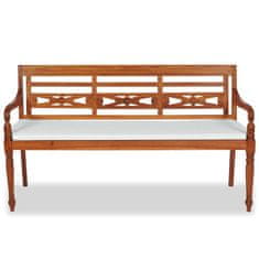 Vidaxl Klop Batavia z blazinami 150 cm tikovina