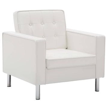 Vidaxl Fotelj bel 75x70x75 cm umetno usnje
