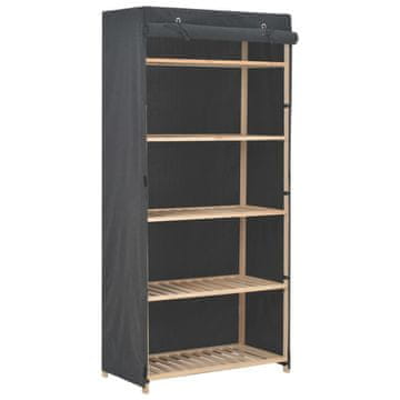 Vidaxl Garderobna omara iz blaga 79x40x170 cm siva