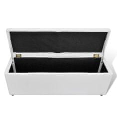 Vidaxl Klop s prostorom za shranjevanje bela 118x44x44 cm