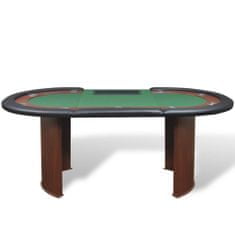 Greatstore Poker miza za 10 oseb z delivcem in držalom za žetone zelena