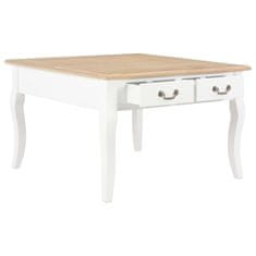 Vidaxl Klubska mizica iz lesa 80x80x50 cm bela