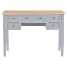 Vidaxl Pisalna miza iz lesa 109,5x45x77,5 cm siva