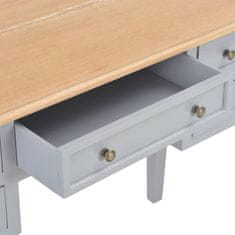 Vidaxl Pisalna miza iz lesa 109,5x45x77,5 cm siva