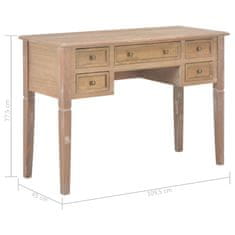 Vidaxl Pisalna miza les 109,5x45x77,5 cm rjava