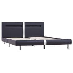 Vidaxl Posteljni okvir LED črno umetno usnje 180x200 cm