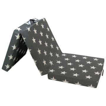 Vidaxl Tridelna vzmetnica iz pene 190x70x9 cm siva