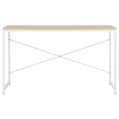 Vidaxl Računalniška miza bela in hrast 120x60x70 cm