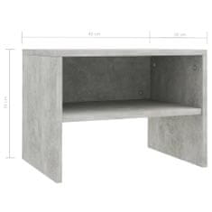 shumee Nočna omarica betonsko siva 40x30x30 cm iverna plošča