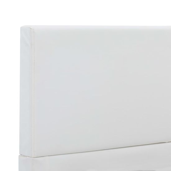 shumee Posteljni okvir belo umetno usnje 160x200 cm