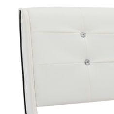 Vidaxl Postelja z vzmetnico iz sp. pene belo umetno usnje 90x200 cm