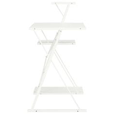 Vidaxl Pisalna miza s polico bela 116x50x93 cm