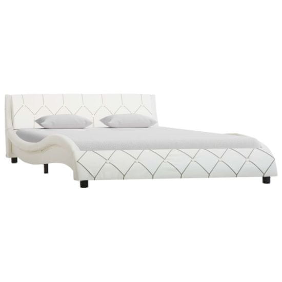 Greatstore Posteljni okvir belo umetno usnje 120x200 cm