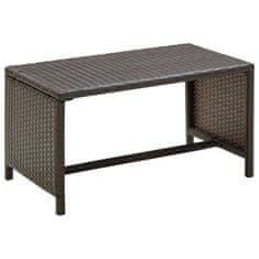 Vidaxl Klubska mizica rjava 70x40x38 cm poli ratan