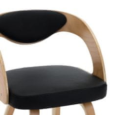 Vidaxl Jedilni stoli 4 kosi črni ukrivljen les in umetno usnje
