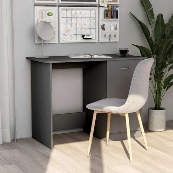 Vidaxl Pisalna miza siva 100x50x76 cm iverna plošča