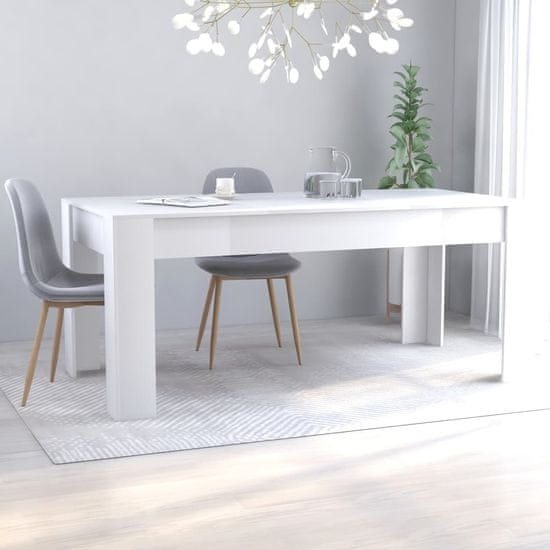 Greatstore Jedilna miza bela 180x90x76 cm iverna plošča