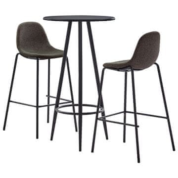 Vidaxl Barska garnitura 3-delna blago temno siva