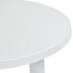 Vidaxl Vrtna miza bela 89 cm plastika