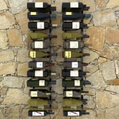 Greatstore Stenska stojala za vino za 72 steklenic 2 kosa črno železo