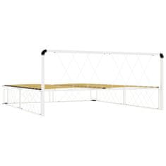 Vidaxl Posteljni okvir bel kovinski 200x200 cm