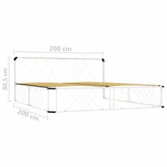 Vidaxl Posteljni okvir bel kovinski 200x200 cm