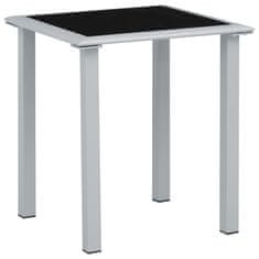 Greatstore 310541 Garden Table Black and Silver 41x41x45 cm Steel and Glass