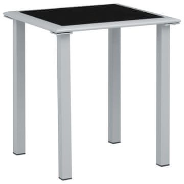Vidaxl 310541 Garden Table Black and Silver 41x41x45 cm Steel and Glass
