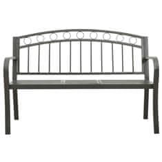 Vidaxl Vrtna klop z mizico 125 cm jeklo sive barve