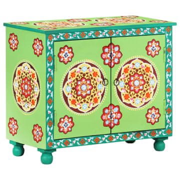 Vidaxl Ročno barvana komoda večbarvna 70x35x60 cm trden mangov les
