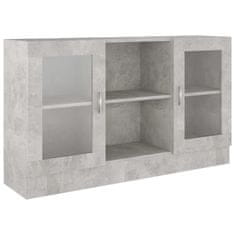 Vidaxl Vitrina betonsko siva 120x30,5x70 cm iverna plošča
