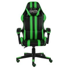 shumee Racing stol črno in zeleno umetno usnje