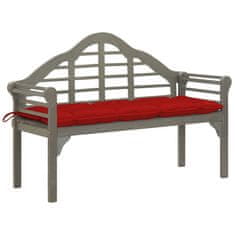 Vidaxl Vrtna klop z blazino 135 cm trden akacijev les siva